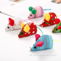 Brinquedo de gato em cores de Natal com brinquedo de estimação de catnip